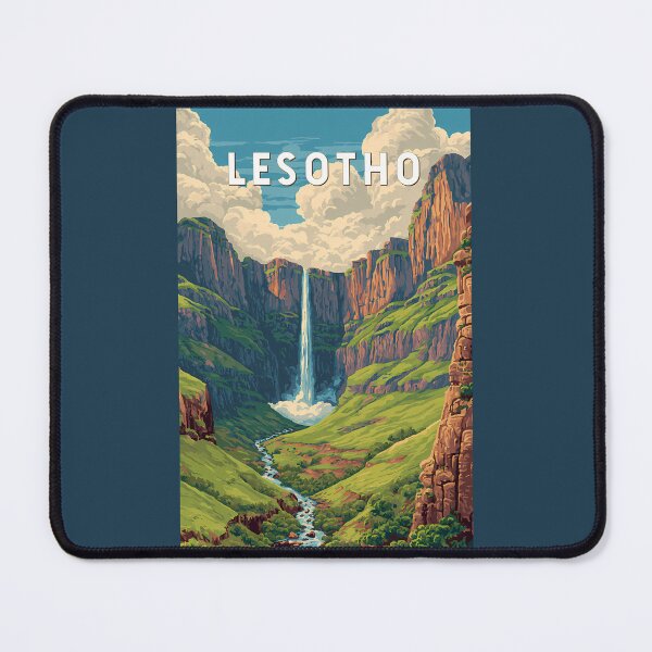 Item preview, Lesotho Illustration Travel Art Vintage designed and sold by KrisSidDesigns.