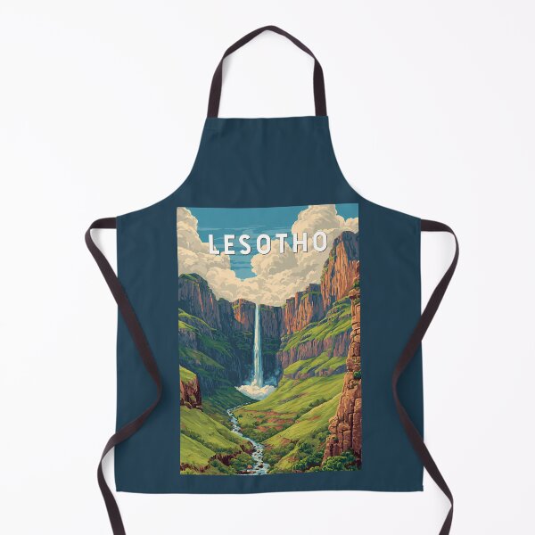 Item preview, Lesotho Illustration Travel Art Vintage designed and sold by KrisSidDesigns.
