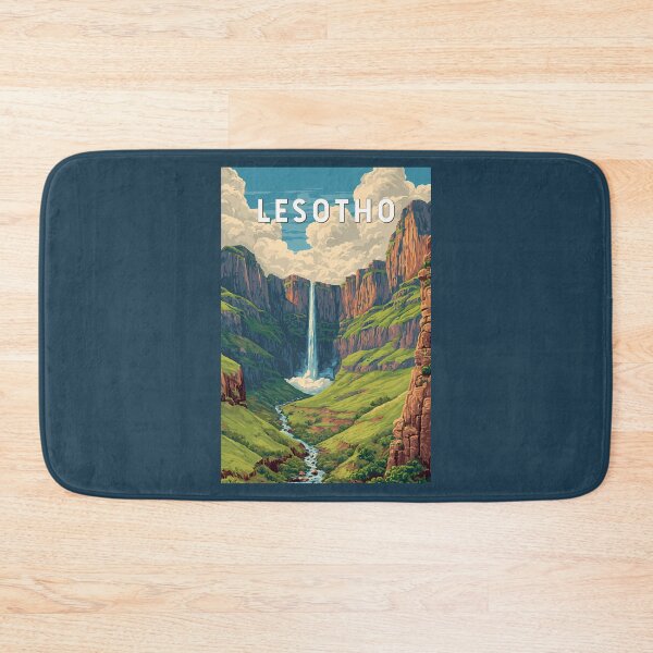 Item preview, Lesotho Illustration Travel Art Vintage designed and sold by KrisSidDesigns.