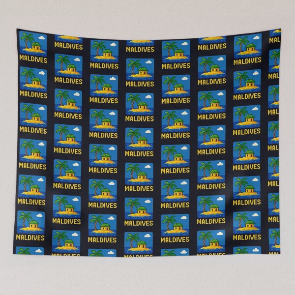 Item preview, Maldives Beach Paradise Bungalow pixel art designed and sold by M4nulas.