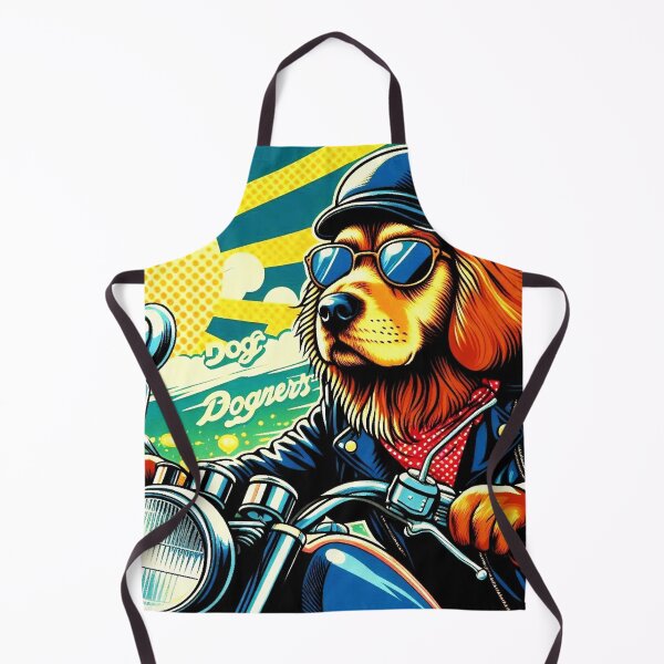 Item preview, "Retro Biker Dog – Cool Motorcycle Ride in Comic Style" designed and sold by Dogandesighn.
