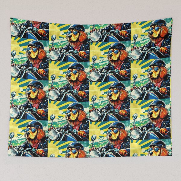 Item preview, "Retro Biker Dog – Cool Motorcycle Ride in Comic Style" designed and sold by Dogandesighn.