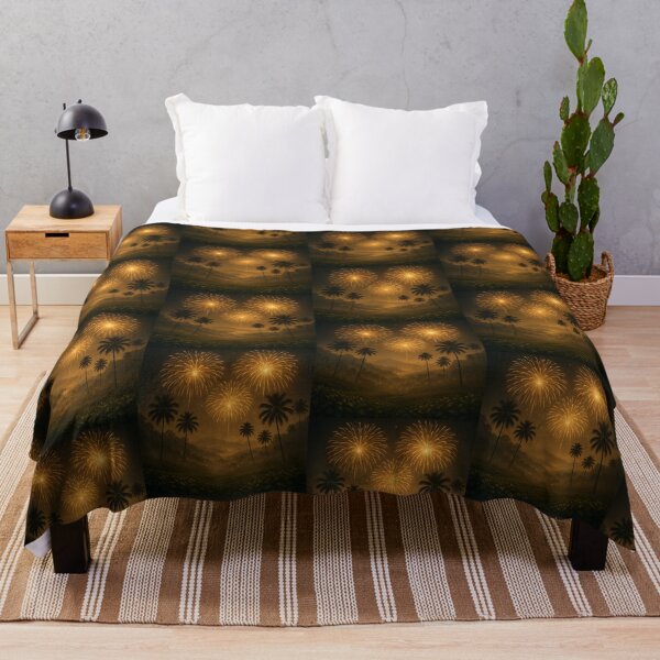 Item preview, Golden Fireworks Reflection Over Tropical Lake | Sri Lankan Nightscape designed and sold by Ceylon Luxe Collections.
