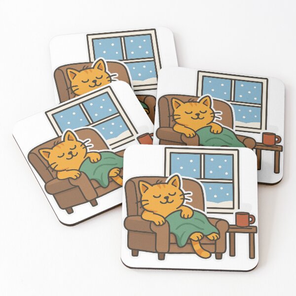 Item preview, Cozy Orange Cat Winter Vibes – Cute Relaxing Kitty by the Window designed and sold by MeowLaugh.