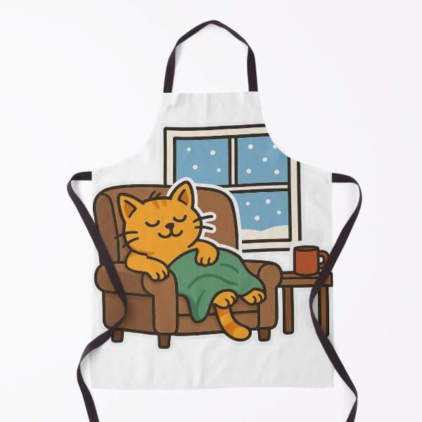 Item preview, Cozy Orange Cat Winter Vibes – Cute Relaxing Kitty by the Window designed and sold by MeowLaugh.