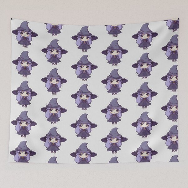 Item preview, Drawing of cute purple witch Drawing  designed and sold by NivyasArtistry.