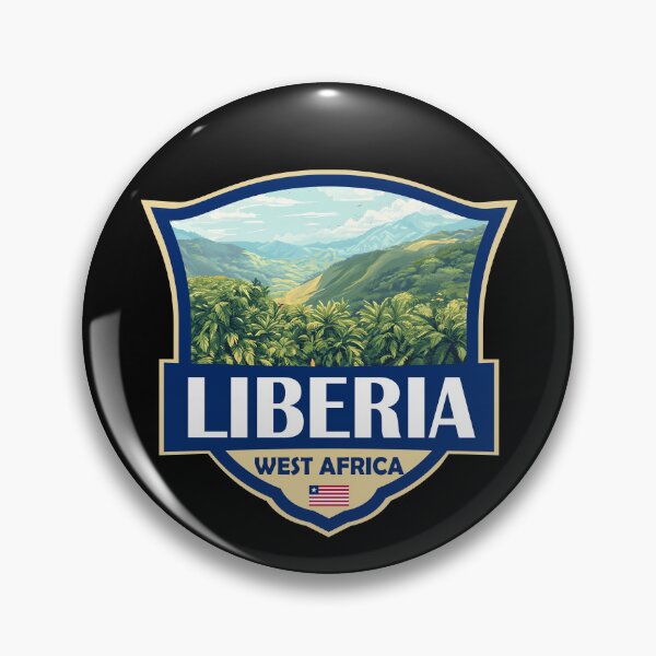 Item preview, Liberia Illustration Retro Badge designed and sold by KrisSidDesigns.