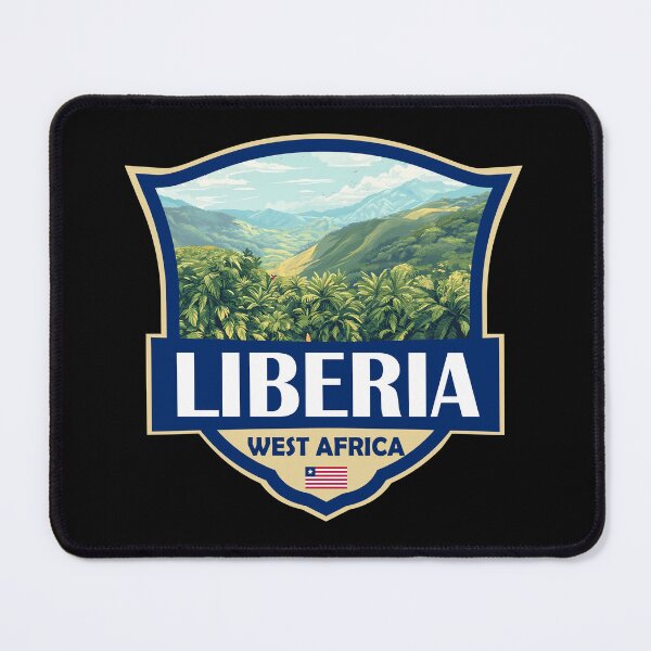 Item preview, Liberia Illustration Retro Badge designed and sold by KrisSidDesigns.