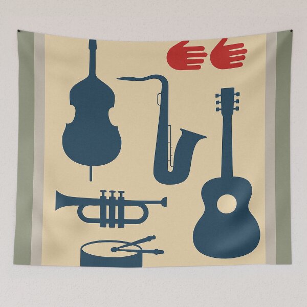Item preview, Jazz instruments illustration designed and sold by Oqueartecura.