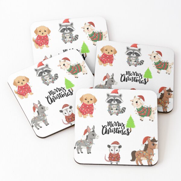 Item preview, Adorable Holiday Animals – Merry Farmhouse Christmas Art designed and sold by Iqrapixels.
