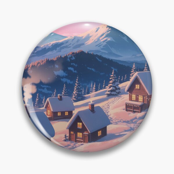 Item preview, Winter Cabins at Dusk designed and sold by DreamCraze.