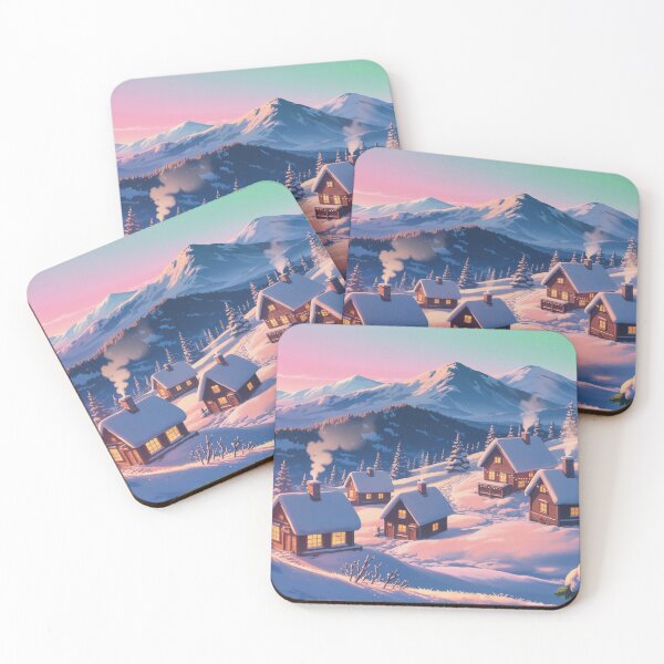 Item preview, Winter Cabins at Dusk designed and sold by DreamCraze.