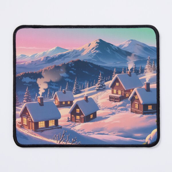 Item preview, Winter Cabins at Dusk designed and sold by DreamCraze.