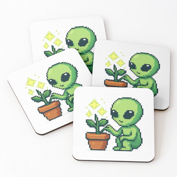 Item preview, Alien botanist — cute pixel art, alien plant designed and sold by FriendlyKitty.