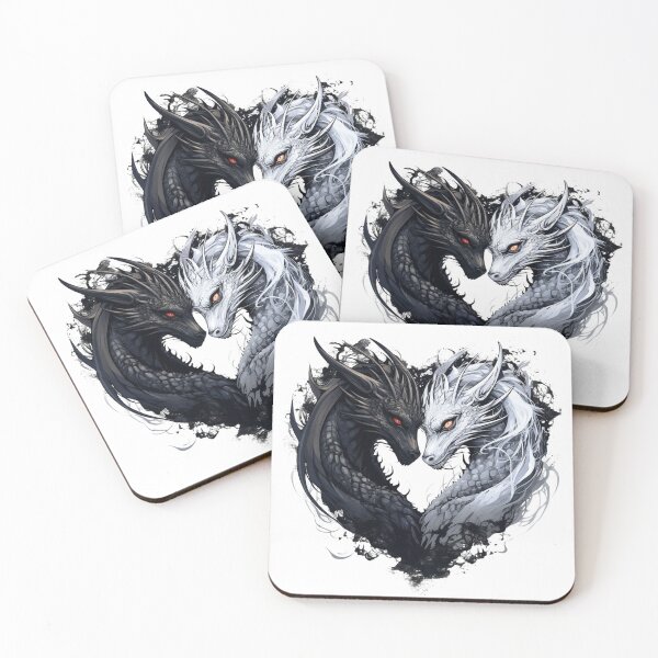 Item preview, Couple Black And White Dragons 09 designed and sold by CharlieDesings.