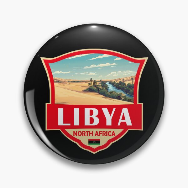 Item preview, Libya Illustration Retro Badge designed and sold by KrisSidDesigns.