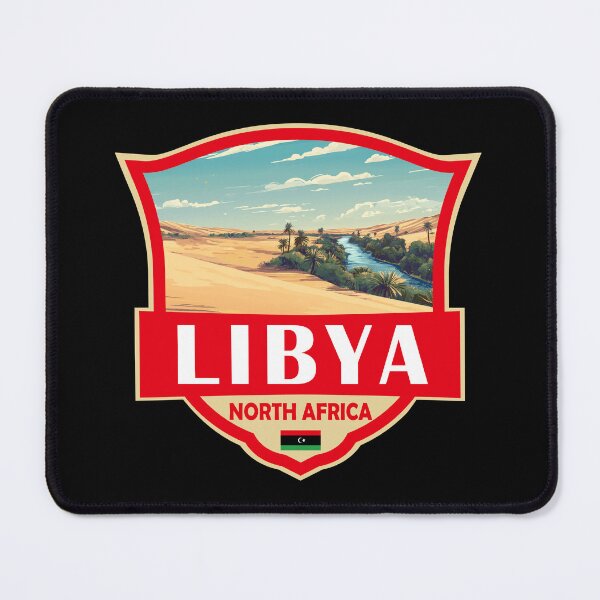 Item preview, Libya Illustration Retro Badge designed and sold by KrisSidDesigns.