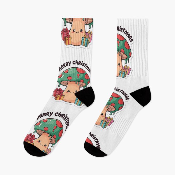 Item preview, Merry Christmas Mush – Cute Festive Mushroom Illustration with Gifts, Green and Red Cap, and Holiday Cheer designed and sold by PixelVibe782.