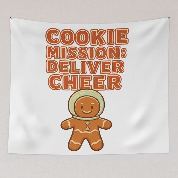 Item preview, Funny Gingerbread Space Christmas T-Shirt & Sticker | Cookie Mission Deliver Cheer Holiday Gift designed and sold by Jaded's Cute Clips.