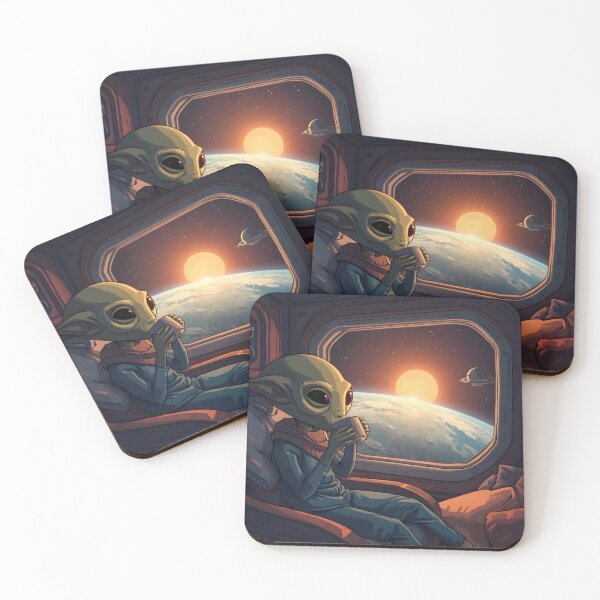 Item preview, Sleepy Alien Morning Coffee designed and sold by SunDrift.