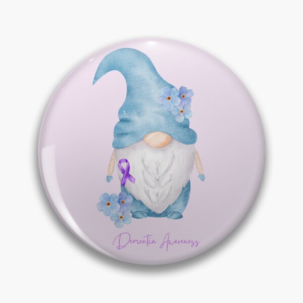 Item preview, Forget-Me-Not Gnome - Purple Ribbon - Dementia Awareness  designed and sold by The Awareness Project.