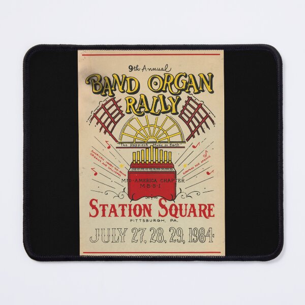 Item preview, Vintage Band Organ Rally Poster | 9th Annual Event 1984 | Station Square Pittsburgh | Bold Typography & Vibrant Colors designed and sold by artofuniverse.