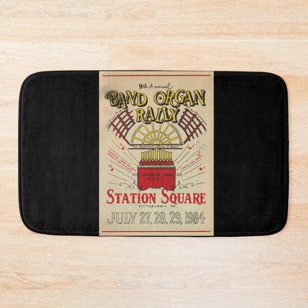 Item preview, Vintage Band Organ Rally Poster | 9th Annual Event 1984 | Station Square Pittsburgh | Bold Typography & Vibrant Colors designed and sold by artofuniverse.