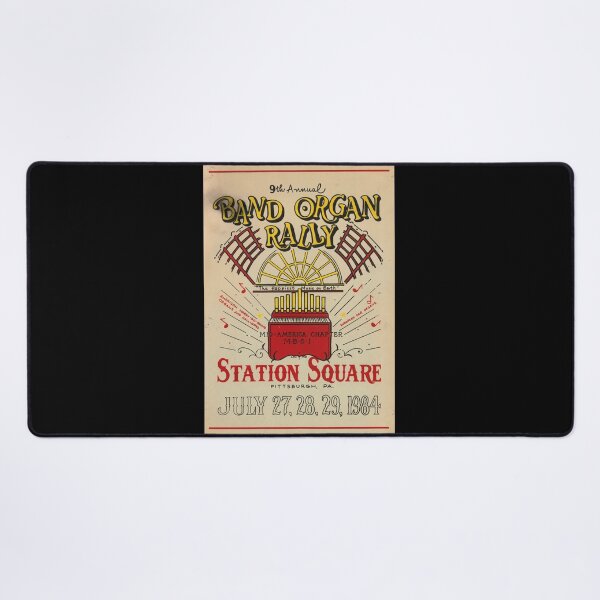 Item preview, Vintage Band Organ Rally Poster | 9th Annual Event 1984 | Station Square Pittsburgh | Bold Typography & Vibrant Colors designed and sold by artofuniverse.