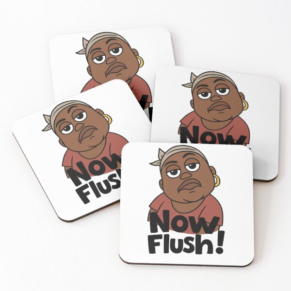 Item preview, Funny "Now Flush!" Bathroom Decor & Sticker | Sarcastic Hygiene Reminder Art Print designed and sold by Jaded's Cute Clips.