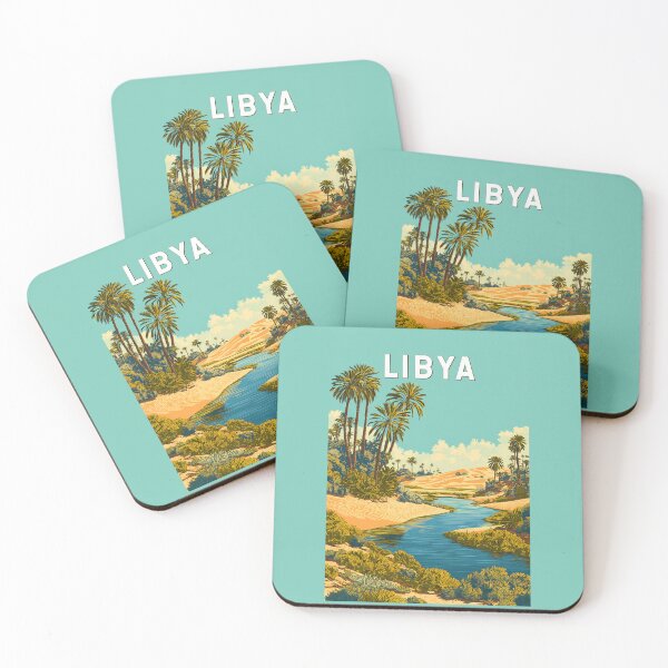Item preview, Libya Illustration Travel Art Vintage designed and sold by KrisSidDesigns.