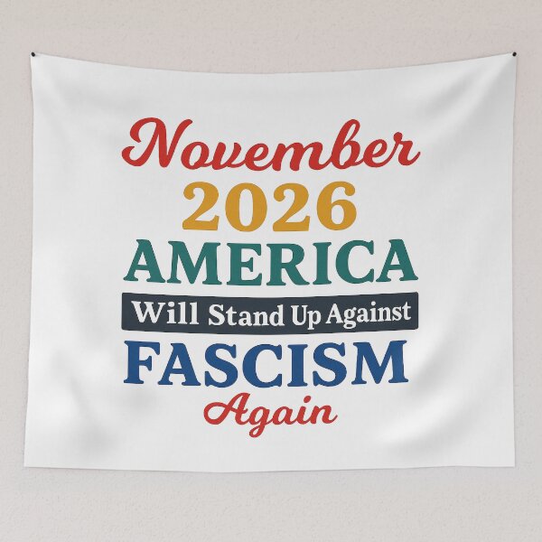 Item preview, November 2026 – America Will Stand Up Against Fascism Again designed and sold by WheelieGdArt.