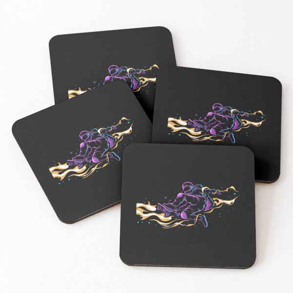 Item preview, Astronaut skateboarder on wheels in black space designed and sold by Joncasmiart.