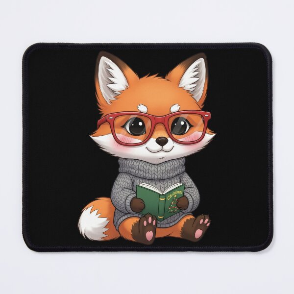 Item preview, Cute Kawaii Fox Reading Christmas Book designed and sold by ArtsMichalShop.
