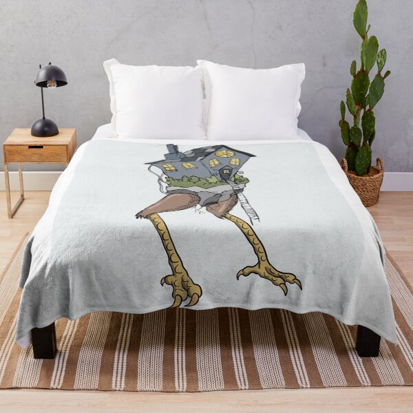 Item preview, Baba Yaga's chicken legged house folklore illustration art designed and sold by Vintage Designs +.