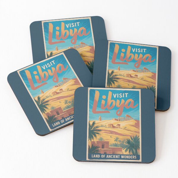 Item preview, Libya Desert Ruins Illustration Travel Art Vintage designed and sold by KrisSidDesigns.