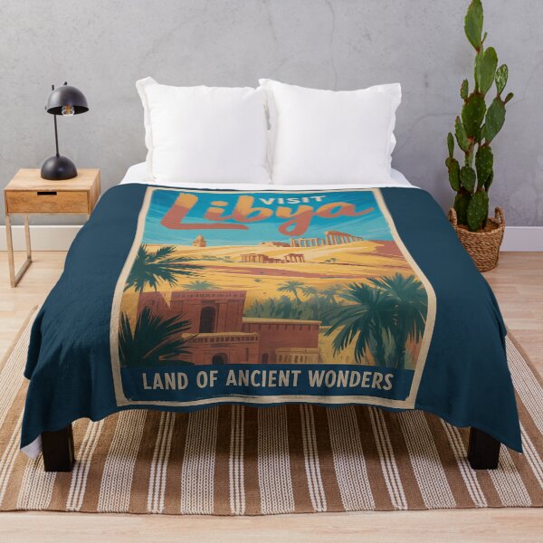 Item preview, Libya Desert Ruins Illustration Travel Art Vintage designed and sold by KrisSidDesigns.