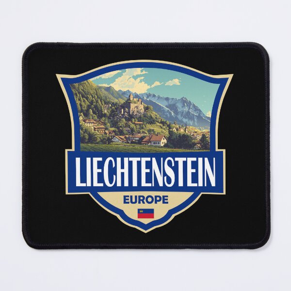Item preview, Liechtenstein Illustration Retro Badge designed and sold by KrisSidDesigns.