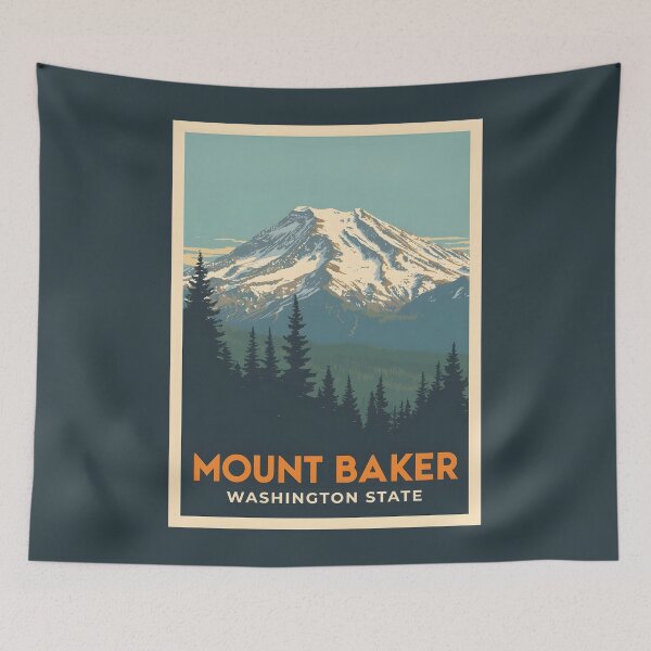 Item preview, Mount Baker - Washington State designed and sold by GoodOldVintage.