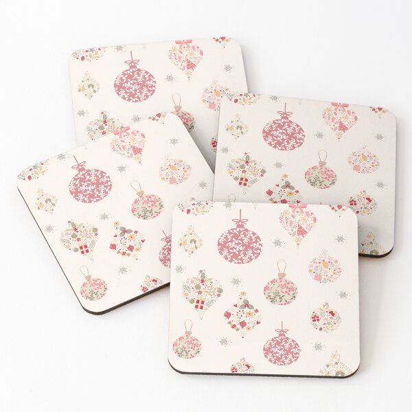 Item preview, Pattern of Festive Ornaments Filled with Christmas Icons in Pastel Shades designed and sold by ElizabethCoelho.
