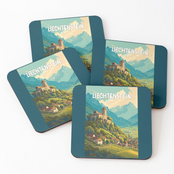 Item preview, Liechtenstein Illustration Travel Art Vintage designed and sold by KrisSidDesigns.