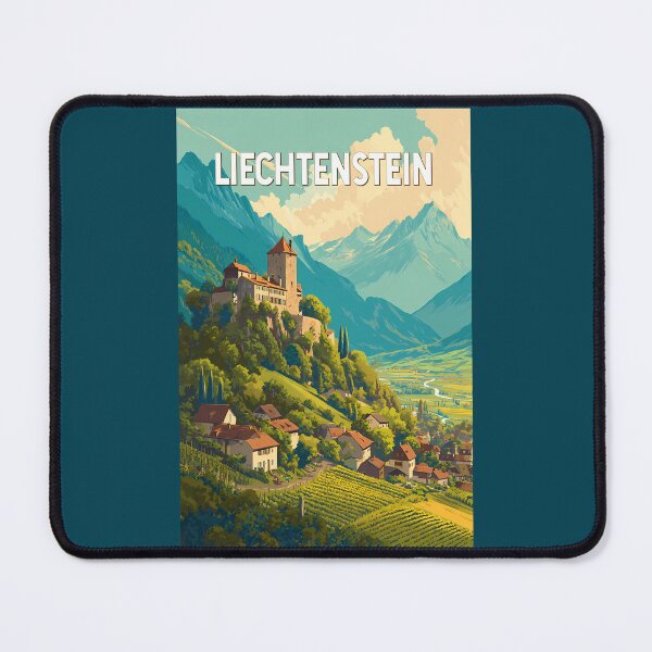 Item preview, Liechtenstein Illustration Travel Art Vintage designed and sold by KrisSidDesigns.