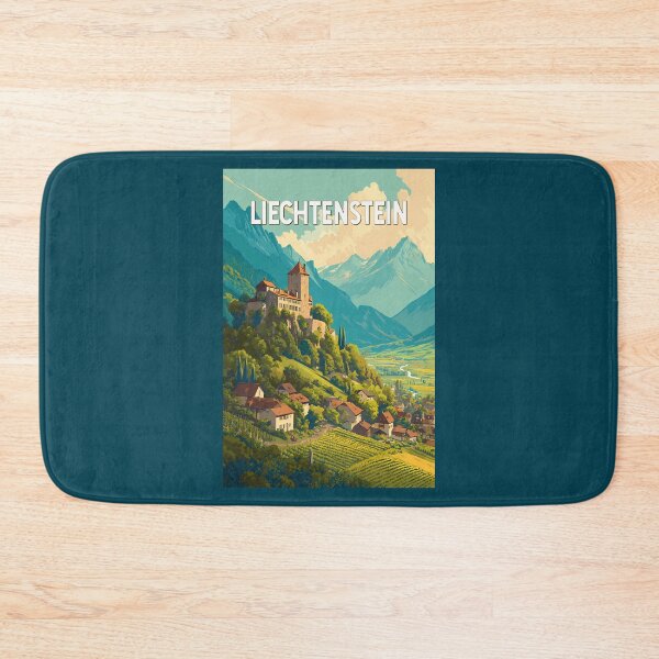 Item preview, Liechtenstein Illustration Travel Art Vintage designed and sold by KrisSidDesigns.