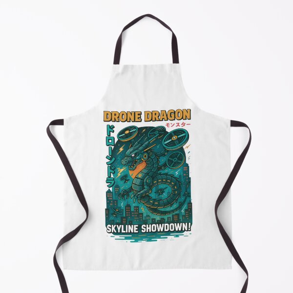 Item preview, Drone Dragon – Skyline Showdown | Futuristic Mecha Dragon Art designed and sold by Snackwear Apparel.
