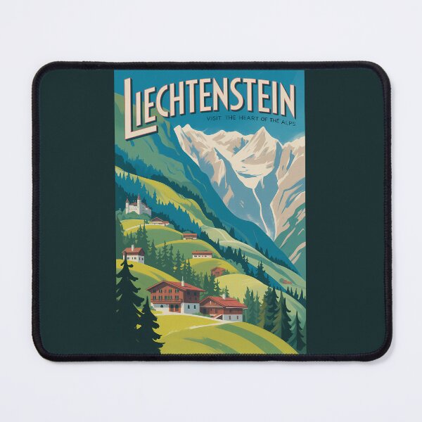Item preview, Liechtenstein Illustration Travel Art Vintage designed and sold by KrisSidDesigns.