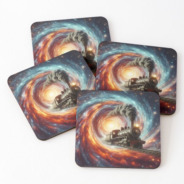 Item preview, "Cosmic Steam Train Through the Vortex" designed and sold by Dogandesighn.