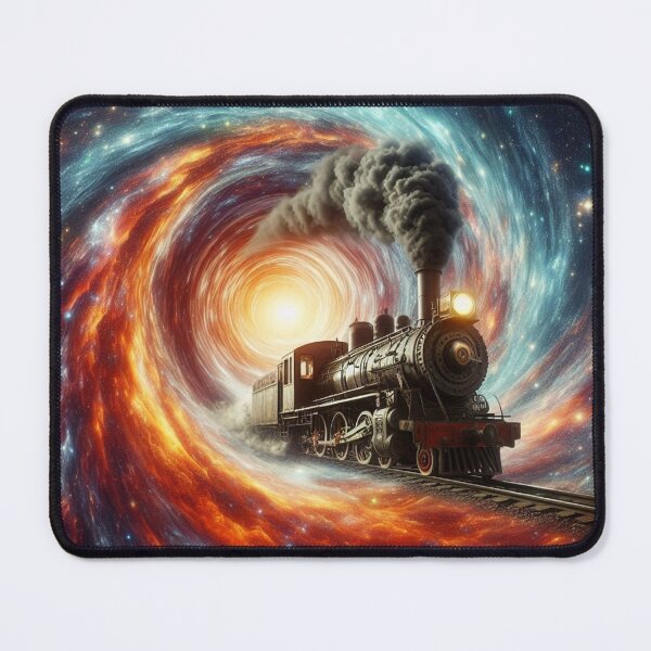 Item preview, "Cosmic Steam Train Through the Vortex" designed and sold by Dogandesighn.