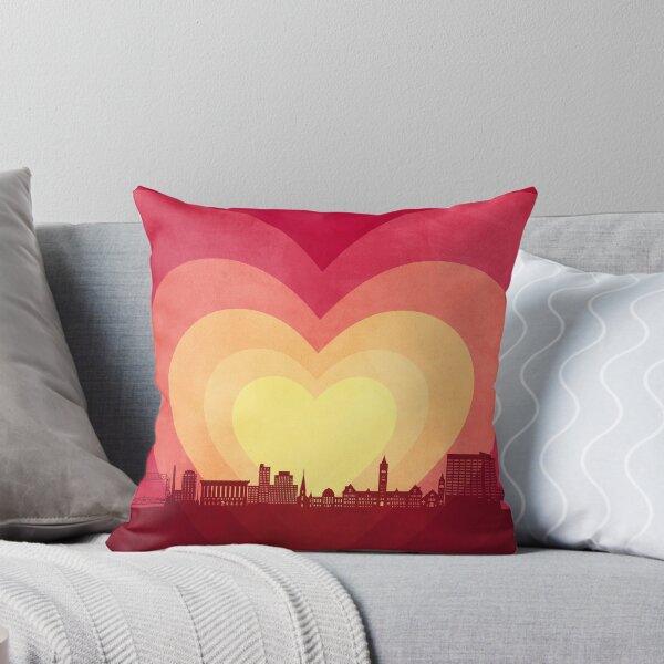 Item preview, Duluth Minnesota Skyline Hearts Red Yellow designed and sold by ArtPrints.