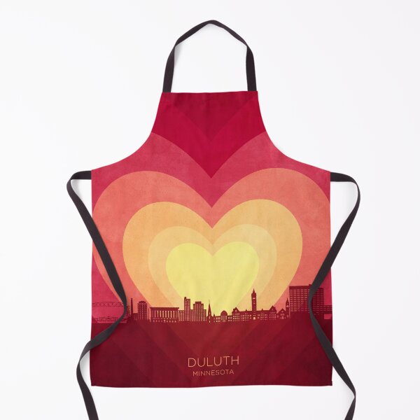 Item preview, Duluth Minnesota Skyline Hearts Red Yellow designed and sold by ArtPrints.