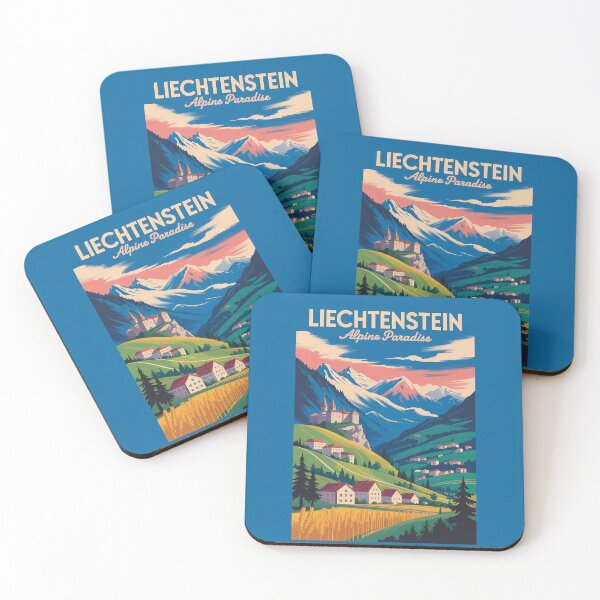 Item preview, Liechtenstein Landscape Illustration Travel Art Vintage designed and sold by KrisSidDesigns.