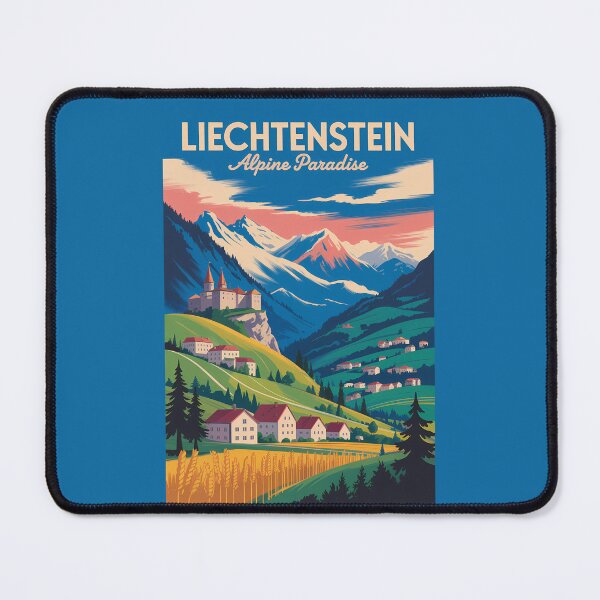 Item preview, Liechtenstein Landscape Illustration Travel Art Vintage designed and sold by KrisSidDesigns.